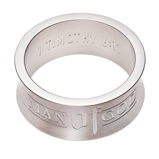 Man of God - 1 Timothy 6:11 Men's Ring - Pura Vida Books