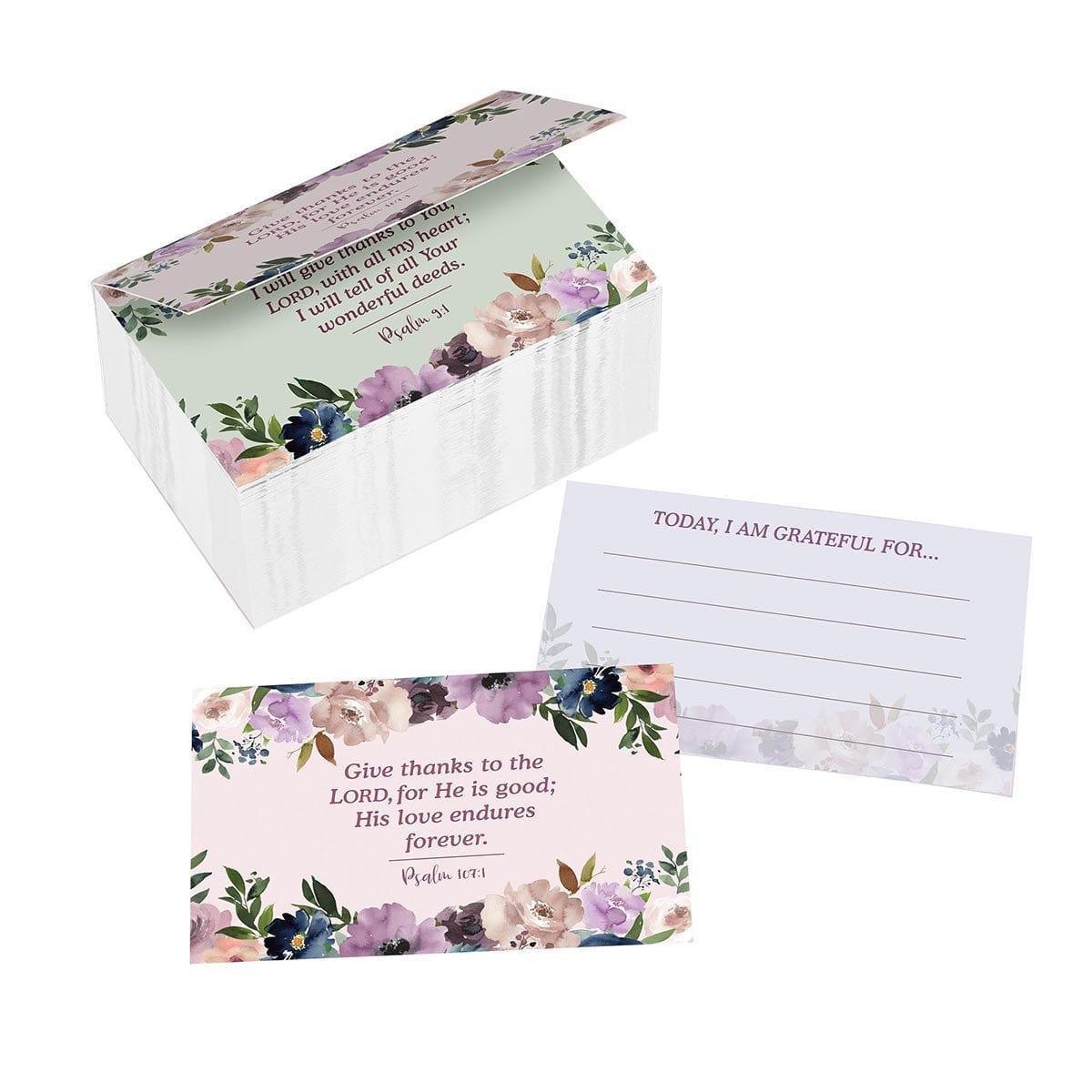 Me and My House Purple Floral Glass Gratitude Jar with Cards - Joshua 24:5 - Pura Vida Books