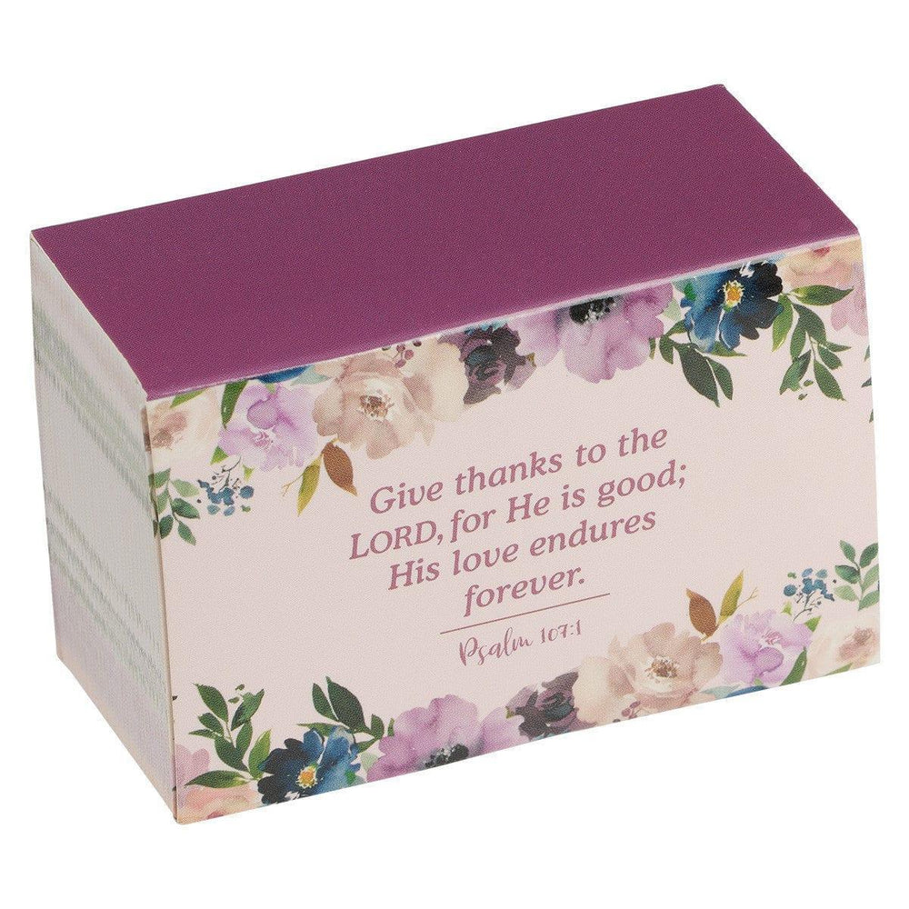 Me and My House Purple Floral Glass Gratitude Jar with Cards - Joshua 24:5 - Pura Vida Books