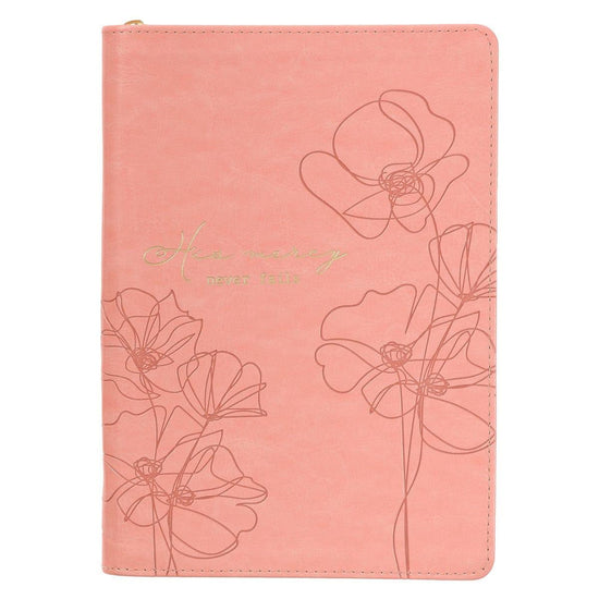 Mercy Blossom Pink Faux Leather Journal with Zipper Closure - Pura Vida Books