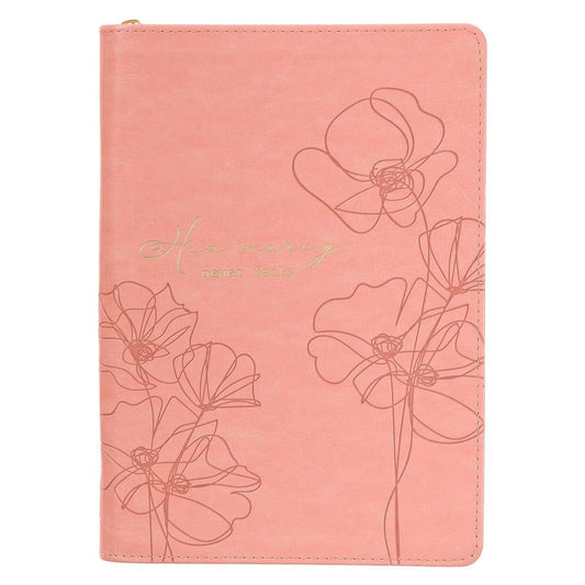 Mercy Blossom Pink Faux Leather Journal with Zipper Closure - Pura Vida Books