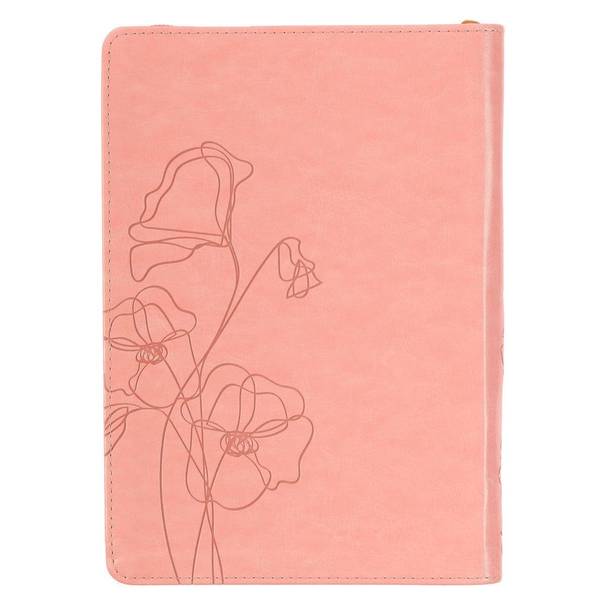 Mercy Blossom Pink Faux Leather Journal with Zipper Closure - Pura Vida Books