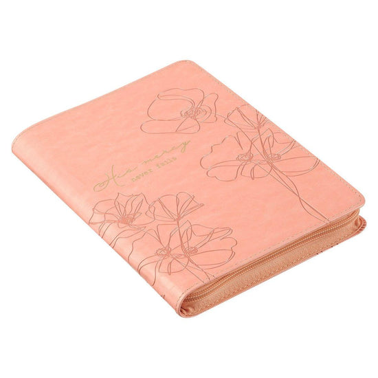 Mercy Blossom Pink Faux Leather Journal with Zipper Closure - Pura Vida Books