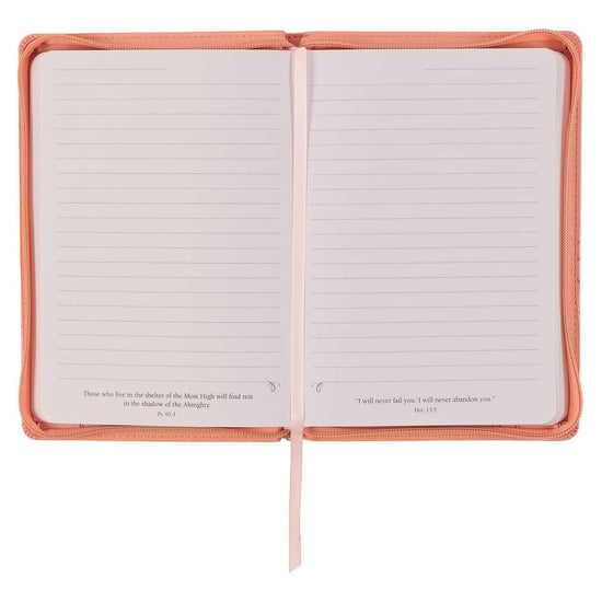 Mercy Blossom Pink Faux Leather Journal with Zipper Closure - Pura Vida Books