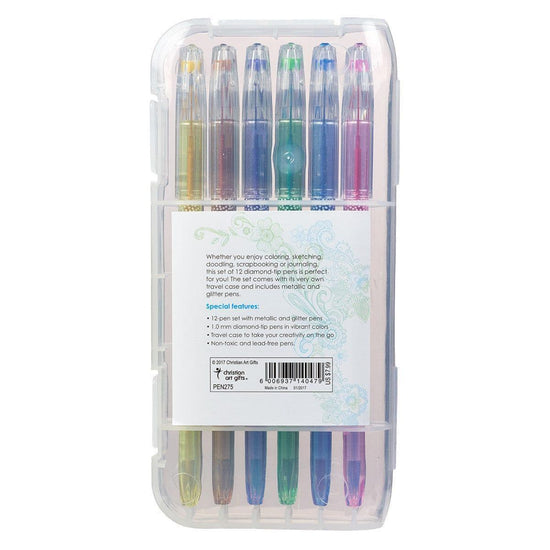 Metallic & Glitter Gel Pen Set - 12pc - Pura Vida Books