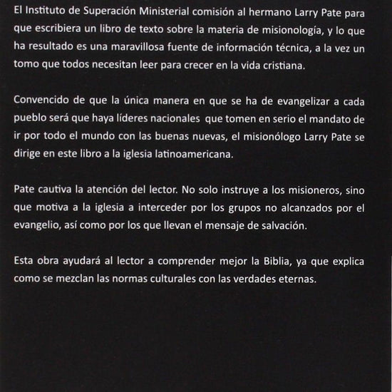 Misionología - Larry D. Pate - Pura Vida Books