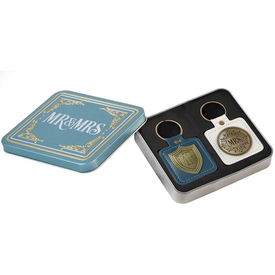 Mr and Mrs set of two Keyrings in Tin - Pura Vida Books