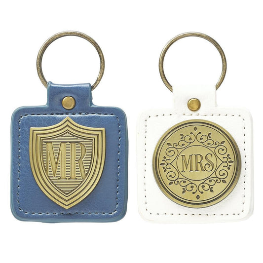 Mr and Mrs set of two Keyrings in Tin - Pura Vida Books