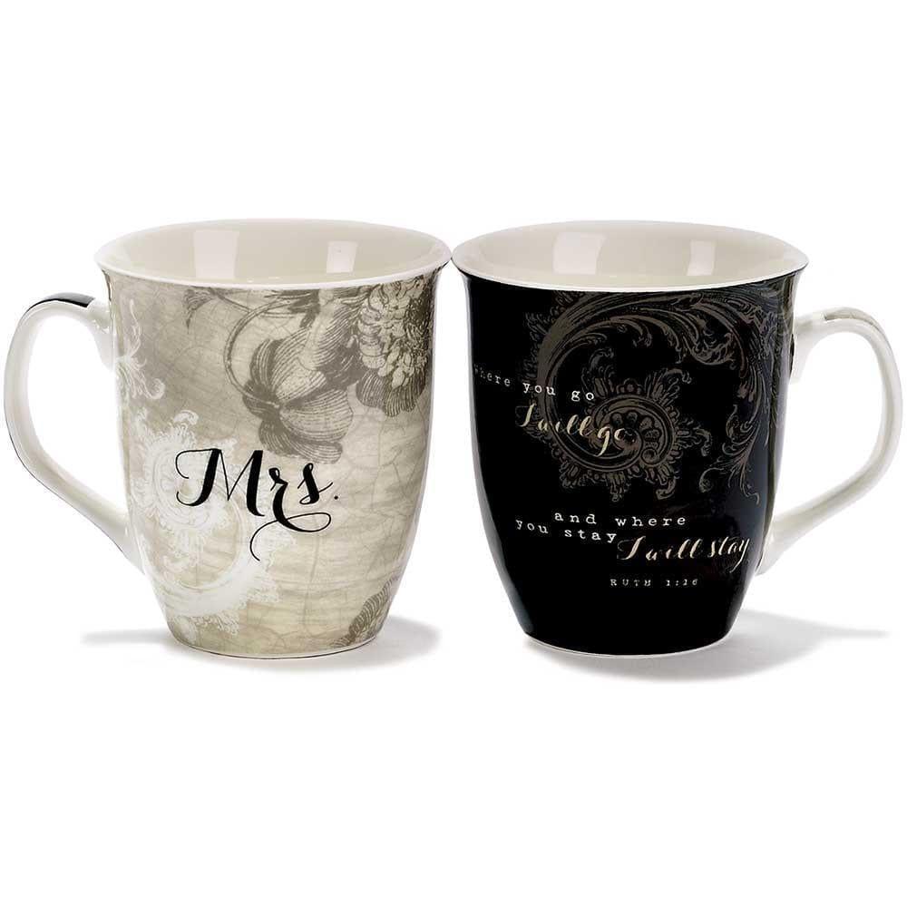 Mr and Mrs Together Ceramic Mug Set - Pura Vida Books