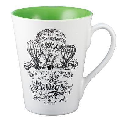 Mug-Set Your Minds w/Green Interior - Pura Vida Books