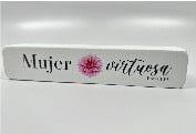 Mujer Virtuosa - Bloque Decorativo Madera - Pura Vida Books