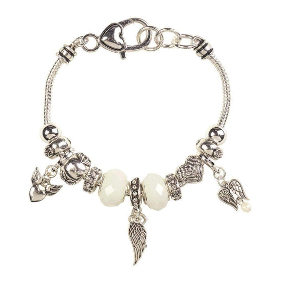 Multi-Beads Angel Silver Plated Bracelet - Pura Vida Books