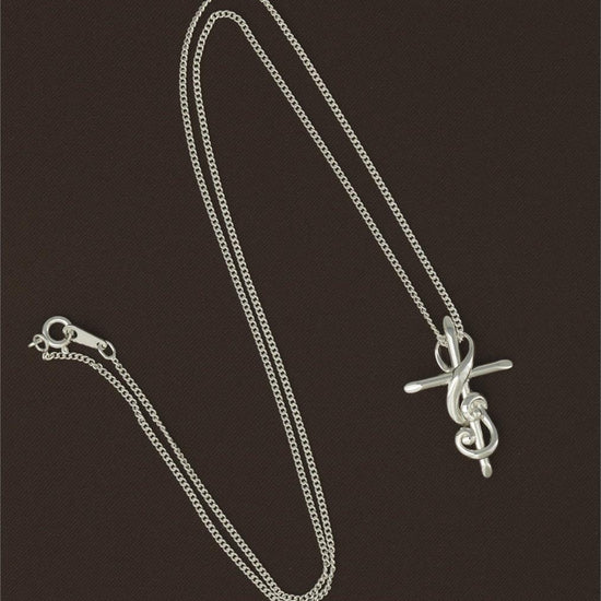 Musician's Prayer Cross Silver Plated 20" Chain - Pura Vida Books