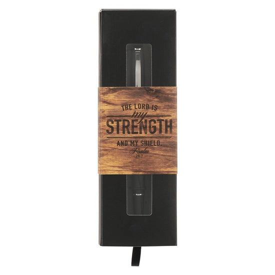 My Strength Black Classic Gift Pen - Psalm 28:7 - Pura Vida Books