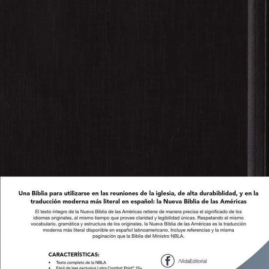 NBLA Biblia Congregacional, Tapa Dura, Negro - Pura Vida Books