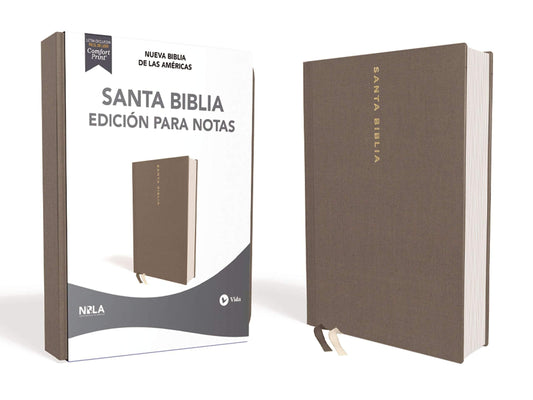 NBLA Santa Biblia Edición para Notas, Tapa Dura/Tela, Gris, Letra Roja - Pura Vida Books