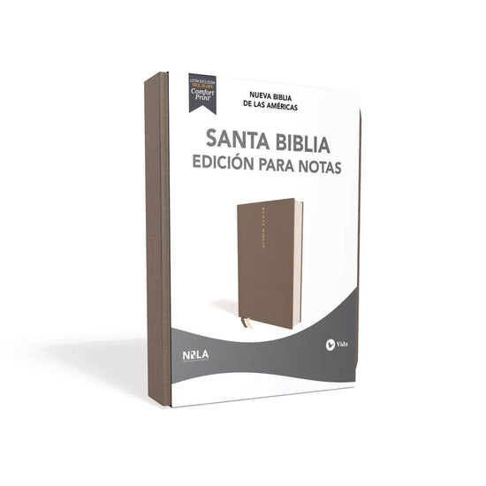 NBLA Santa Biblia Edición para Notas, Tapa Dura/Tela, Gris, Letra Roja - Pura Vida Books