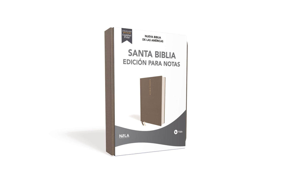 NBLA Santa Biblia Edición para Notas, Tapa Dura/Tela, Gris, Letra Roja - Pura Vida Books