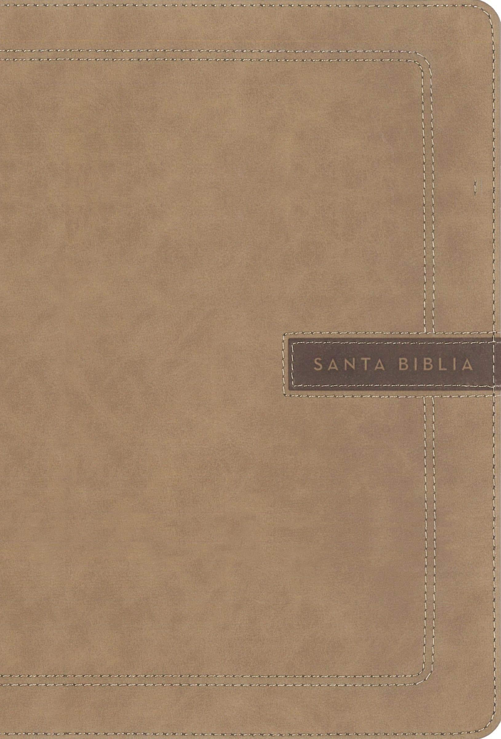 NBLA Santa Biblia, Letra Supergigante, Leathersoft, Beige, Edición Letra Roja - Pura Vida Books