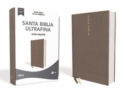 NBLA Santa Biblia Ultrafina, Letra Gigante, Tapa dura/Tela, Gris, Edicion Letra Roja - Pura Vida Books