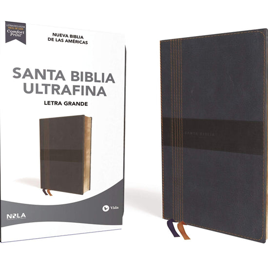 NBLA Santa Biblia Ultrafina, Letra Grande, Tamaño Manual, Leathersoft, Azul, Edición Letra Roja - Pura Vida Books