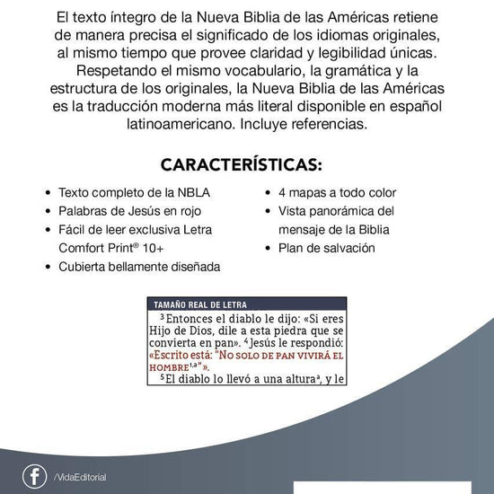 NBLA Santa Biblia Ultrafina, Letra Grande, Tamaño Manual, Leathersoft, Azul, Edición Letra Roja - Pura Vida Books