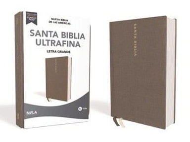 NBLA Santa Biblia Ultrafina, Letra Grande, Tamaoo Manual, Tapa Dura/Tela, Gris, - Pura Vida Books