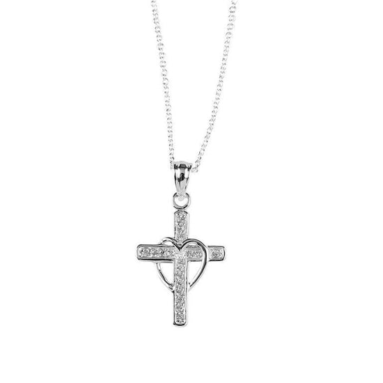 Necklace Cross Draped Heart - Pura Vida Books