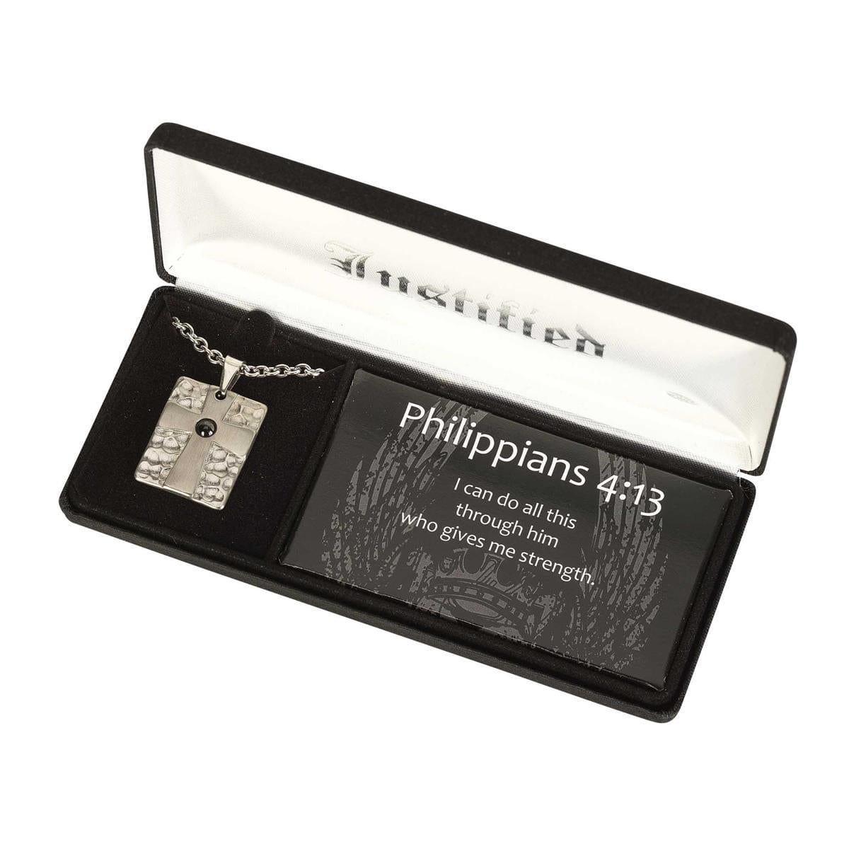 Necklace Dogtag Cross 24in Steel Chain - Pura Vida Books