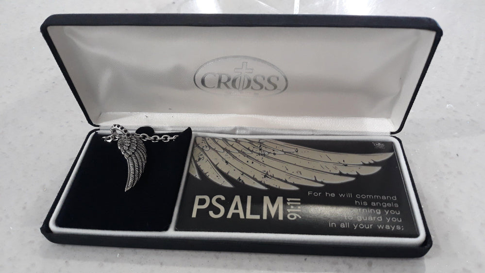 NECKLACE PSALM 91:11 WING STAINLESS ST - Pura Vida Books