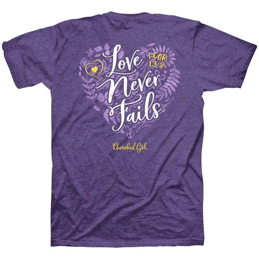 Cherished Girl Womens T-Shirt Love Never Fails - Pura Vida Books