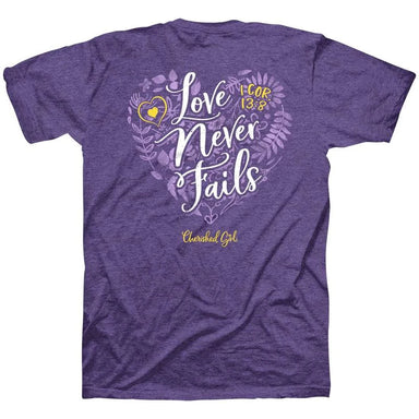 Cherished Girl Womens T-Shirt Love Never Fails - Pura Vida Books