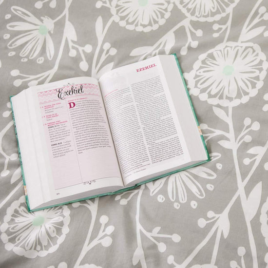 NIV, Bible for Teen Girls, Leathersoft, Pink, Printed Page Edges: Growing in Faith, Hope, and Love - Pura Vida Books