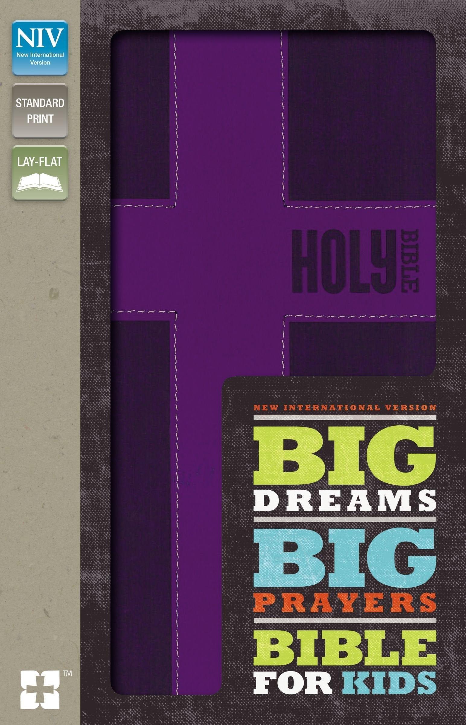 NIV, Big Dreams, Big Prayers Bible for Kids, Leathersoft, Purple - Pura Vida Books