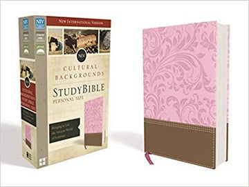 NIV, Cultural Backgrounds Study Bible, Personal Size, Leathersoft, Pink/Brown, Red Letter Edition - Pura Vida Books