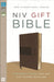 NIV, Gift Bible, Leathersoft, Brown, Red Letter Edition - Pura Vida Books