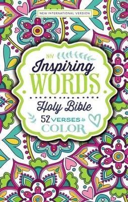 NIV Inspiring Words Holy Bible: 52 Verses to Color - Pura Vida Books