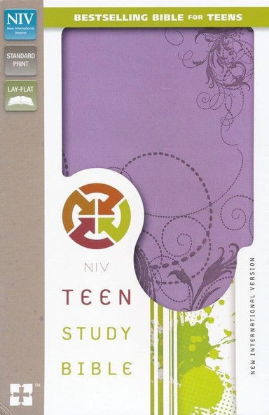 NIV Teen Study Bible, Leather Bound, Spring Violet - Pura Vida Books