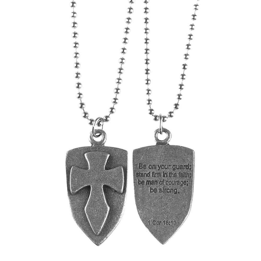 NK SHIELD/CRS 1COR16:13 PWT 21" BEAD CH - Pura Vida Books