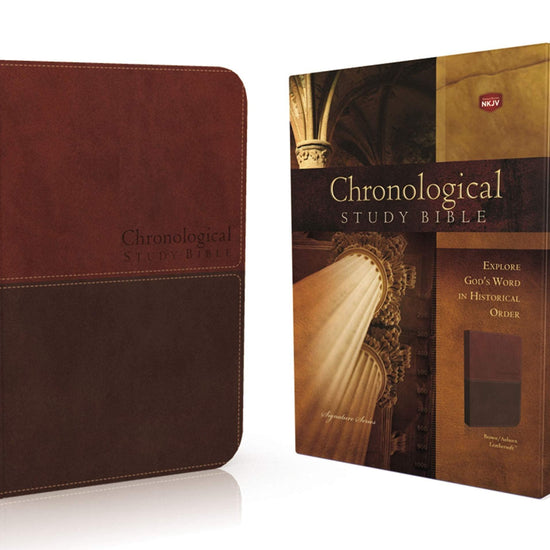 NKJV, Chronological Study Bible, Leathersoft, Brown - Pura Vida Books