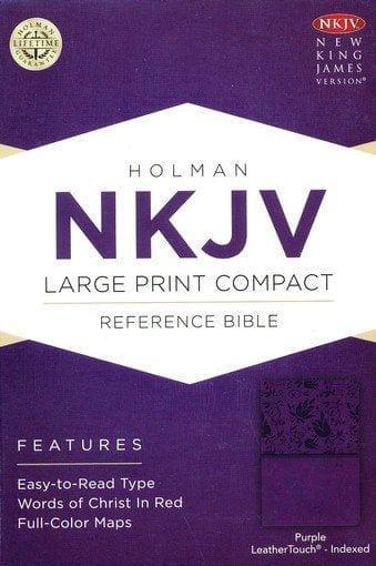 NKJV Large Print Compact Reference Bible, Purple - Slightly Imperfect - Pura Vida Books