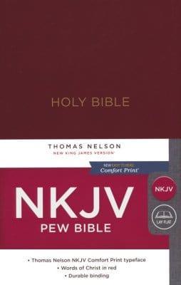 NKJV Pew Bible, Hardcover, Burgundy - Pura Vida Books