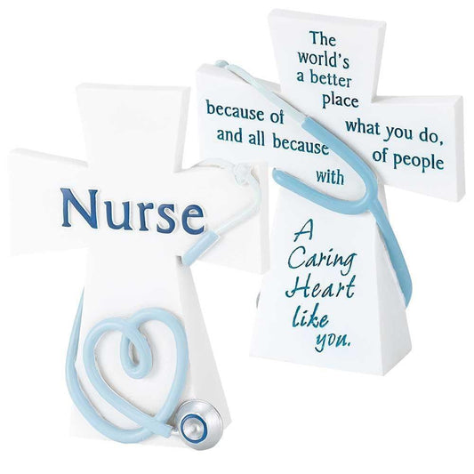 Nurse Caring Heart Tabletop Cross - Pura Vida Books