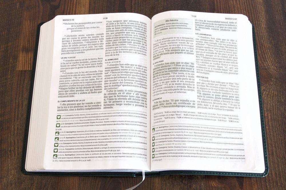 NVI Biblia del Pescador letra grande, verde símil piel - Pura Vida Books