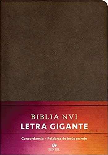 NVI Biblia Letra Gigante Marron, Piel Fabricada Imitation Leather - Pura Vida Books