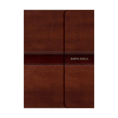 NVI Biblia Letra Grande Tamaño Manual marrón, símil piel con índice y solapa con imán - Pura Vida Books