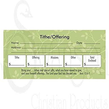 Ofreciendo sobre - Tithe/Offering/Misiones/Otros (NIV Escritura - Deut 12:6-7) - Pura Vida Books