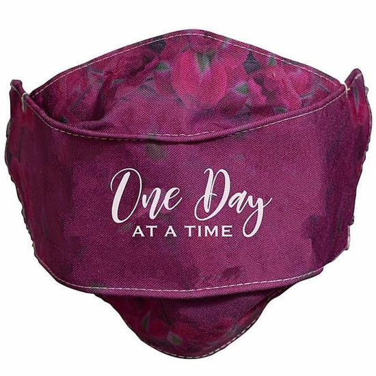 One Day At A Time Burgundy Face Mask - Pura Vida Books