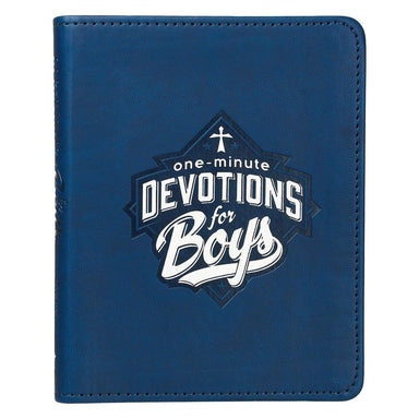 One-Minute Devotions for Boys Blue Faux Leather Devotional - Pura Vida Books