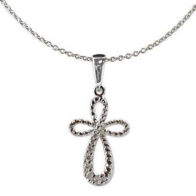 Open Cross Necklace, Silver - Pura Vida Books